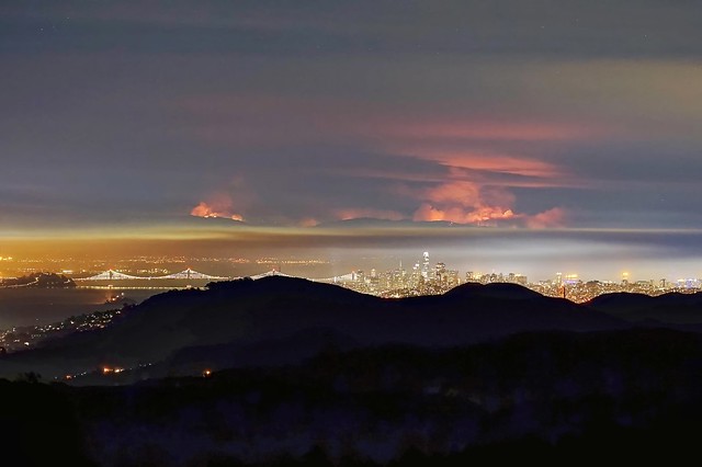 San Francisco skyline and SCU Lightning Complex