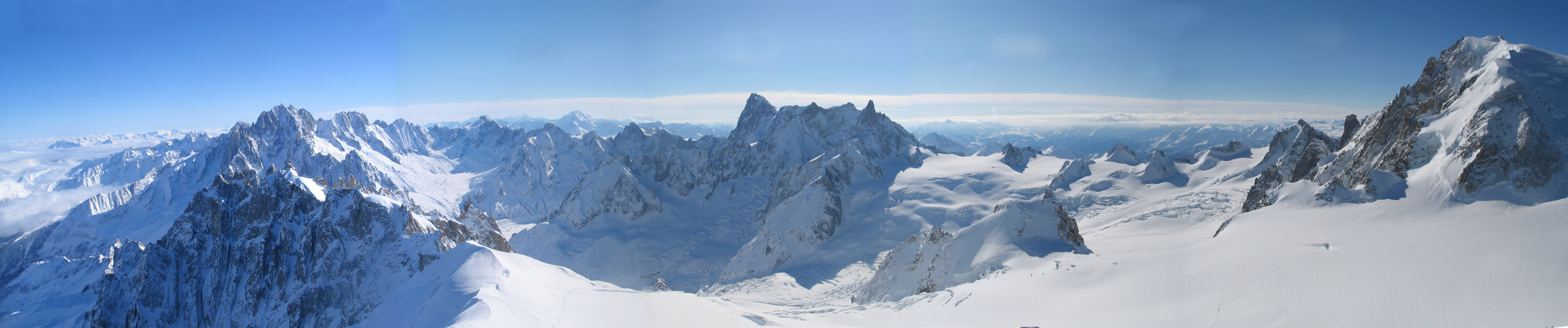 Vallée Blanche - freeride Massif Mont Blanc Francie panorama 30