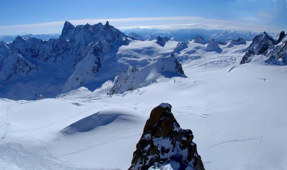 Vallée Blanche - freeride Massif Mont Blanc Francie panorama 27