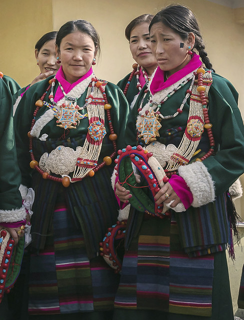 Women in Tibetan traditional costume, Jan, 2016.