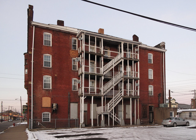We reside in a four-story brick apartment building with five satellite dishes in Toronto, Ohio, two days before Xmas '09.