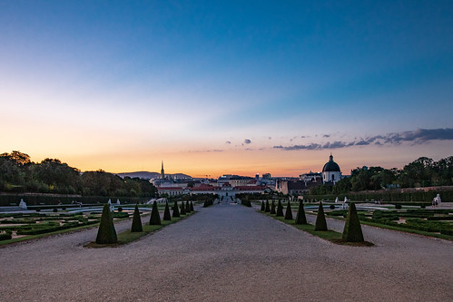 wien vienna belvedere schlosspark austria österreich sunset sonnenuntergang