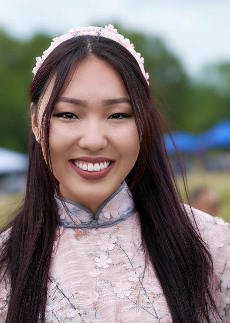 Young Mongolian woman in a traditional attire