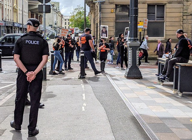 Protesters in Preston today