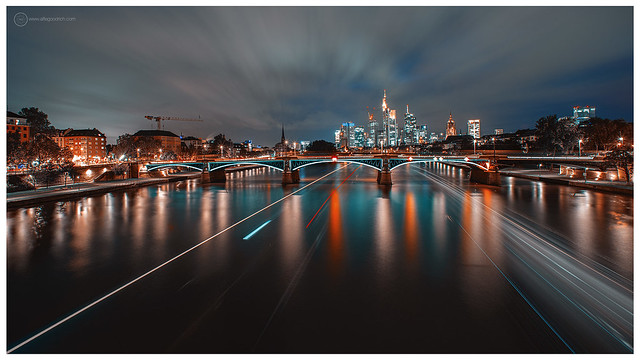 Long exposure of Main River, Frankfurt