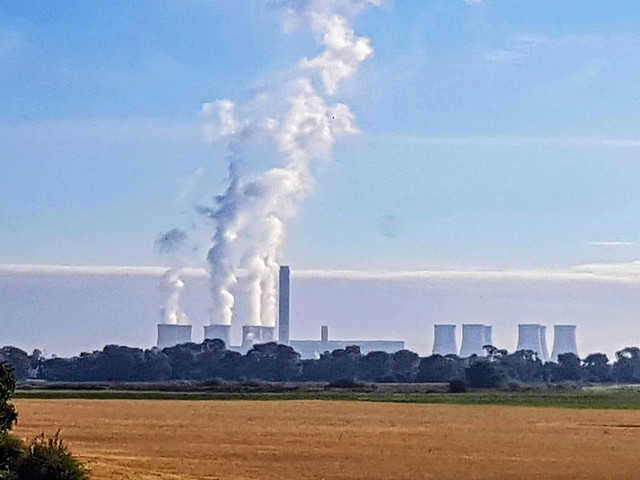 Drax power station from the train