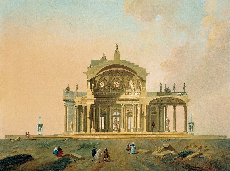 Pierre-Antoine Demachy (1723-1807) - Fantastical architectural studies with figures