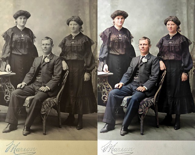 Victorian Women in Black with Man, Charters Towers ca 1890