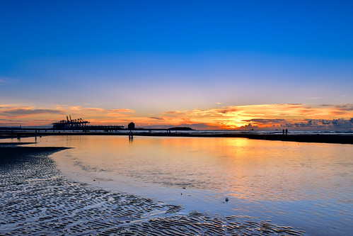 taiwan newtaipeicity balidistrict sunset reflection dune wetlands taipeiharbor 台灣 新北市 八里區 挖仔尾 夕陽 濕地 台北港