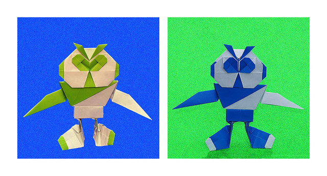 Origami Modular Robots with Eyebrows (Takashi Hojyo)