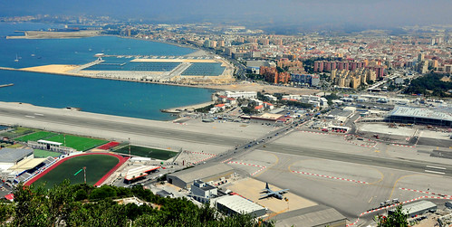 gibraltar british history airport runway road aerial