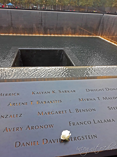 Never Forget 9/11 Memorial North Pool WTC World Trade Center Lower Manhattan New York City NY P00647 20181019_173748