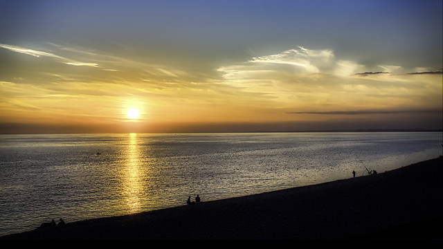 Sunset at Chesil beach