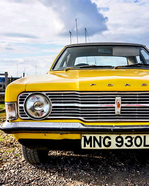 Yellow Ford Cortina