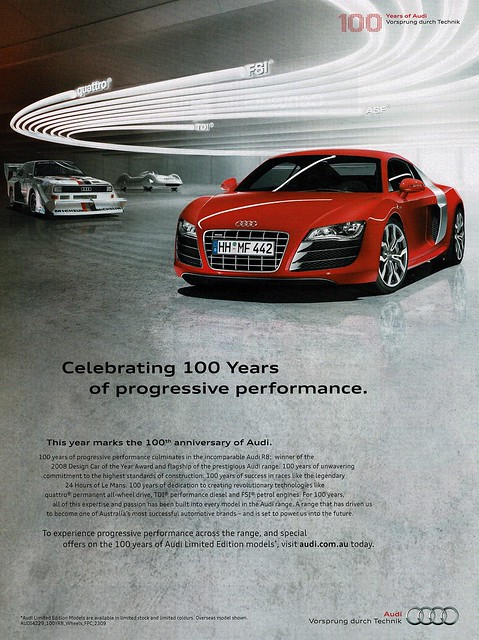 2009 Audi R8 Aussie Original Magazine Advertisement