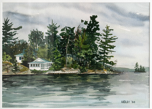 1980 glennhadley lakeweslemkoon watercolour addingtonhighlands ontario canada