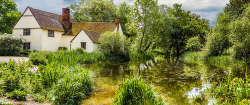 green pond house wood constable view landscape photoshop topaz colour water river riverstour suffolk cottage flatford mill flatfordmill