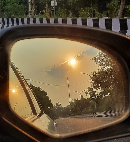 Reflection by Himmat Rathore, sunbeam sunset sun dusk evening noida