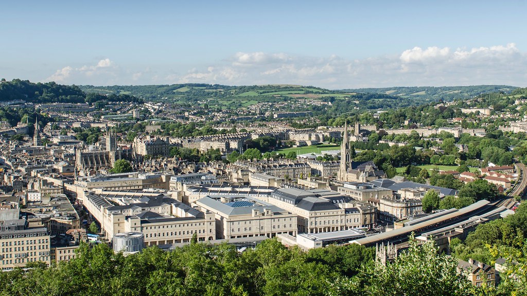 A panoramic view of the city of Bath