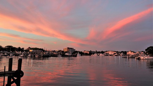 sunset usa sea clouds pier massachusetts sky reflection capecod newengland