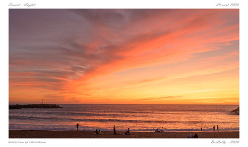 france paysbasque anglet coucherdesoleil sunset plage beach horizon ciel nuages sky clouds paysage landscape bercolly google flickr