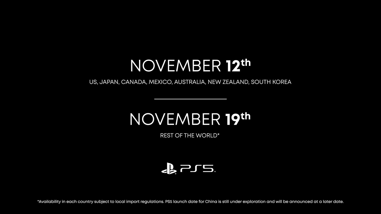 Datas de lançamento do PlayStation 5