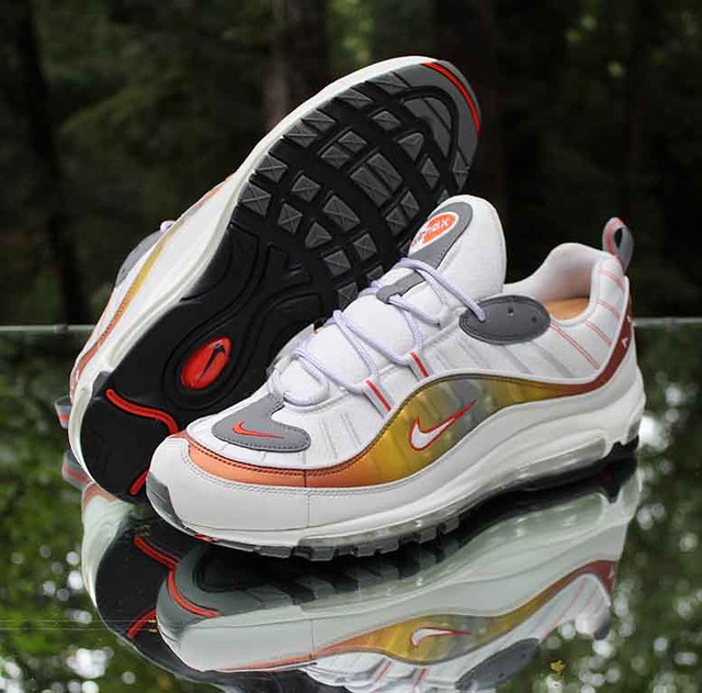 air max 98 leather and nubuck-trimmed mesh sneakers