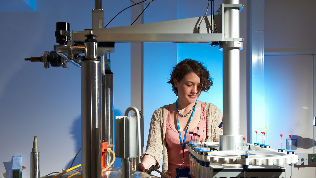 A researcher using the equipment