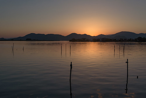 近江八幡市 滋賀県 japan 琵琶湖 西の湖 湖 lake 夕景 sunset