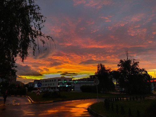 sunset sundown fire firesky sun clouds cloud orange colors sofia bulgaria
