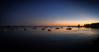 Flickr photo: Fishing boats anchored in harbor at sunset, Foz do Douro, Porto, Portugal, April 2019