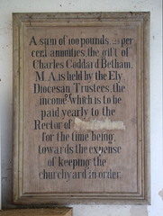 charity board with parish name removed