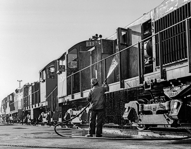 Engine wash down at Tracy, CA