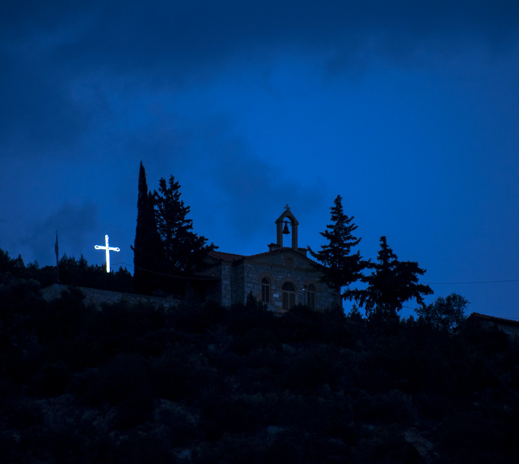Church on a hill in Amfissa, Greece