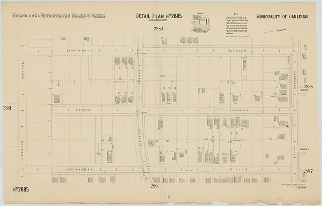 Melbourne and Metropolitan Board of Works detail plan. 2885, Municipality of Oakleigh, 1919