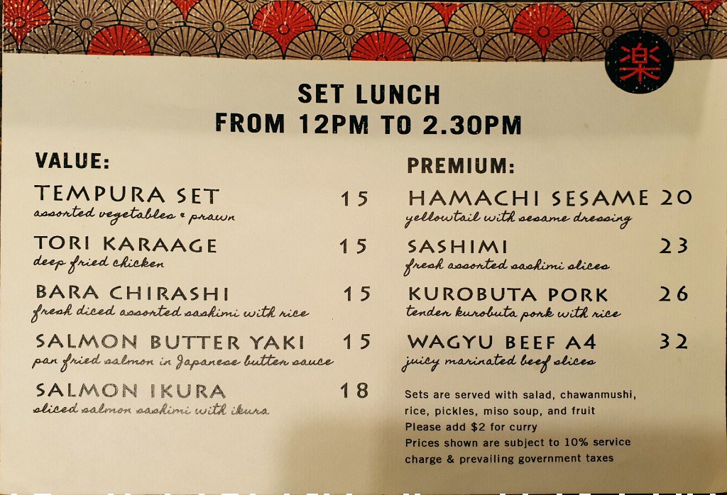 Rakuya menu