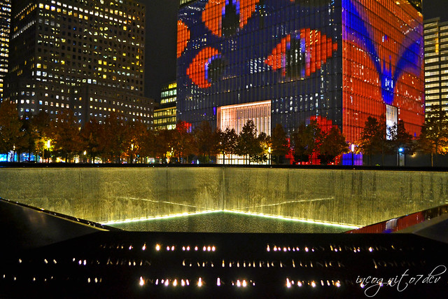 Halloween at WTC One World Trade Center Freedom Tower + 9/11 Memorial North Pool Manhattan New York City NY P00658 DSC_3433