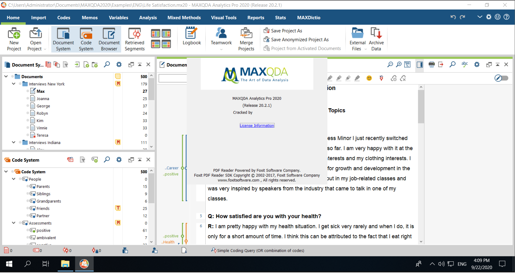 Working with MAXQDA Analytics Pro 2020 R20.2.1 full license