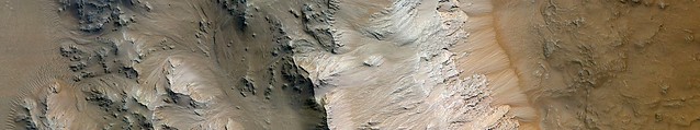 Mars - South Rim Gullied Slope of Mojave Crater