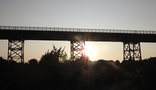 Sunset Behind River Blyth Railway Viaduct