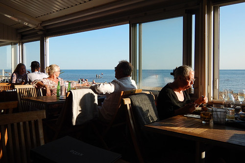 The Ocean, Ocean Restaurant looking over the beach at Falkenberg, Sweden