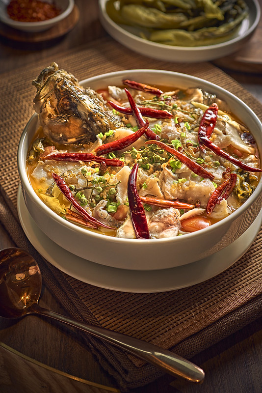 Poached Seabass in Spicy Pickled Vegetable Broth 老坛酸菜鱼