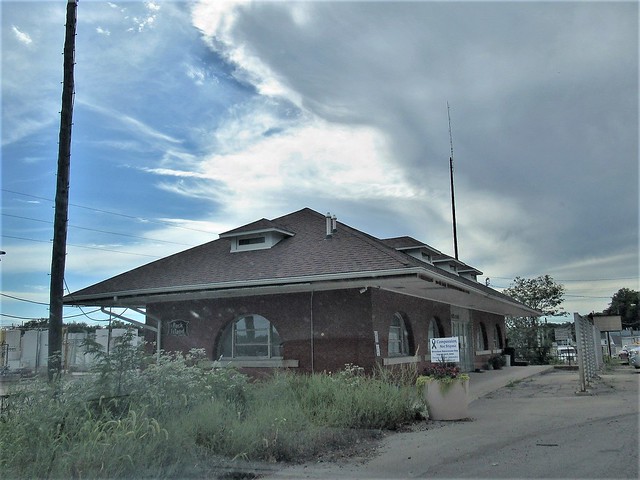 Former Peru–LaSalle train station and moody sky, LaSalle, Illinois
