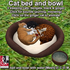 Cat bed and bowl