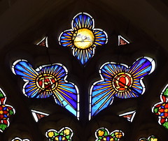 Dove of Holy Spirit above Alpha and Omega symbols (William Warrington, 1842)