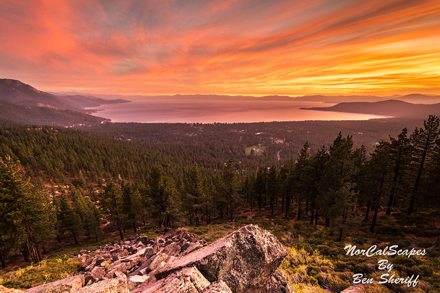 Lake Tahoe Sunset from Mt. Rose Highway