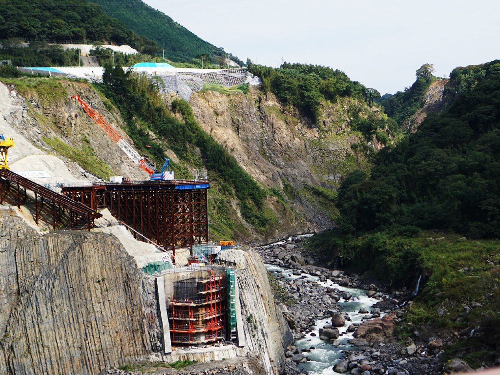 Construction along the way from Kumamoto to Takachiho