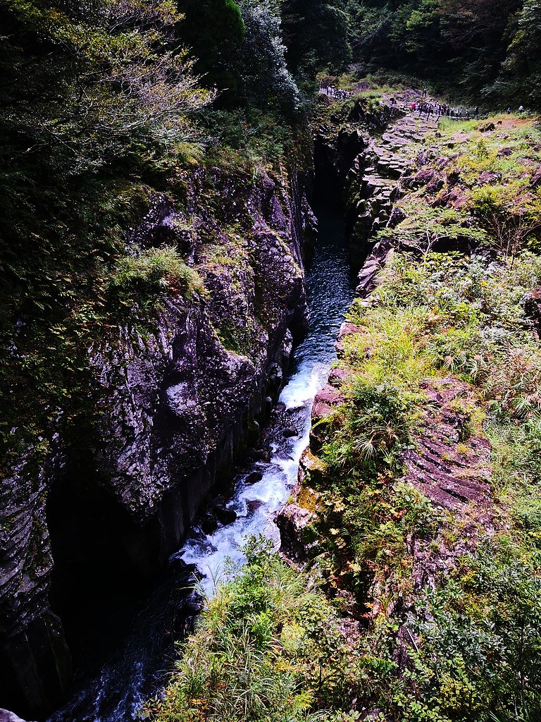 Following creek along the trail to Takachiho gorge