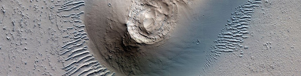Mars - Cratered Cone North of Noctis Fossae