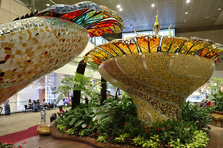 Layover in SG -  Changi Airport Enchanted Garden glass sculptures